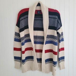American eagle striped knit cardigan sweater